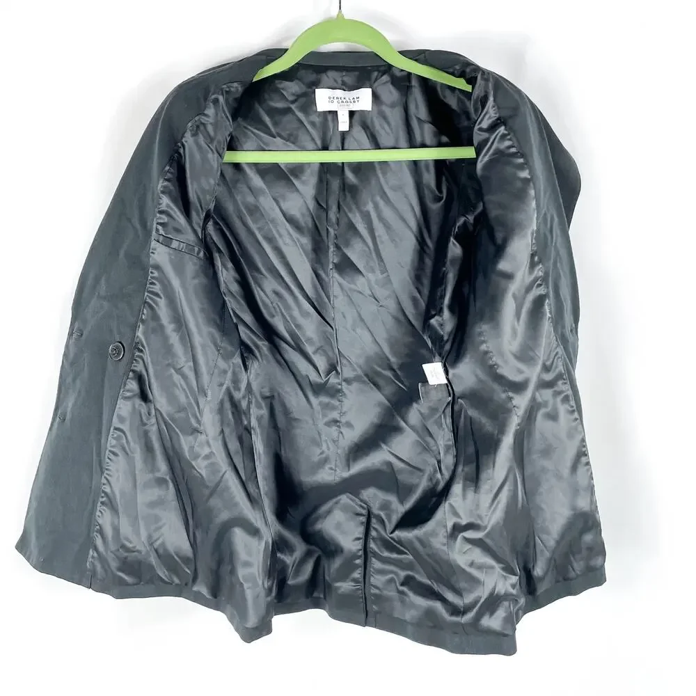 Derek Lam 10 Crosby Walter Blazer Black Gold‎ Buttons Double Breasted Sz 4
